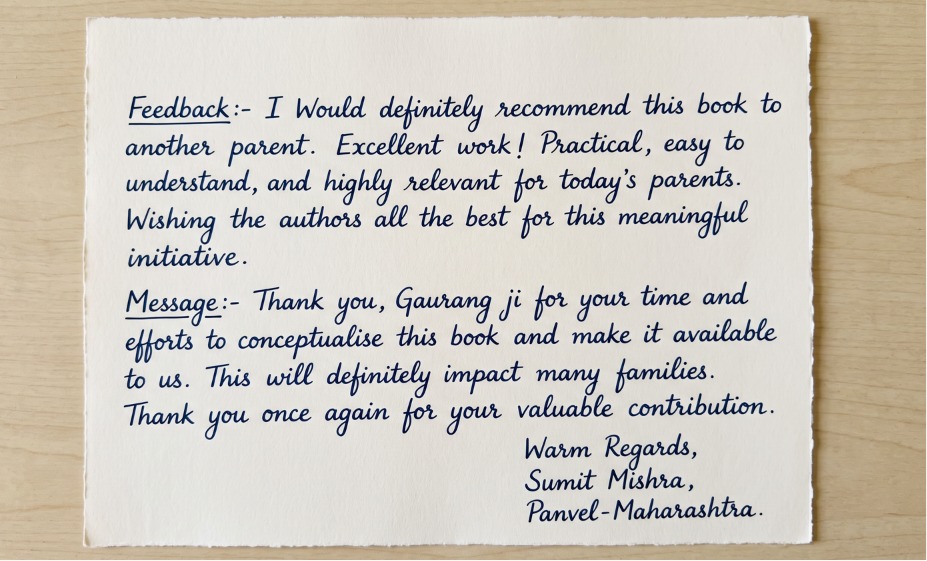 Appreciation letter from Panvel Maharashtra